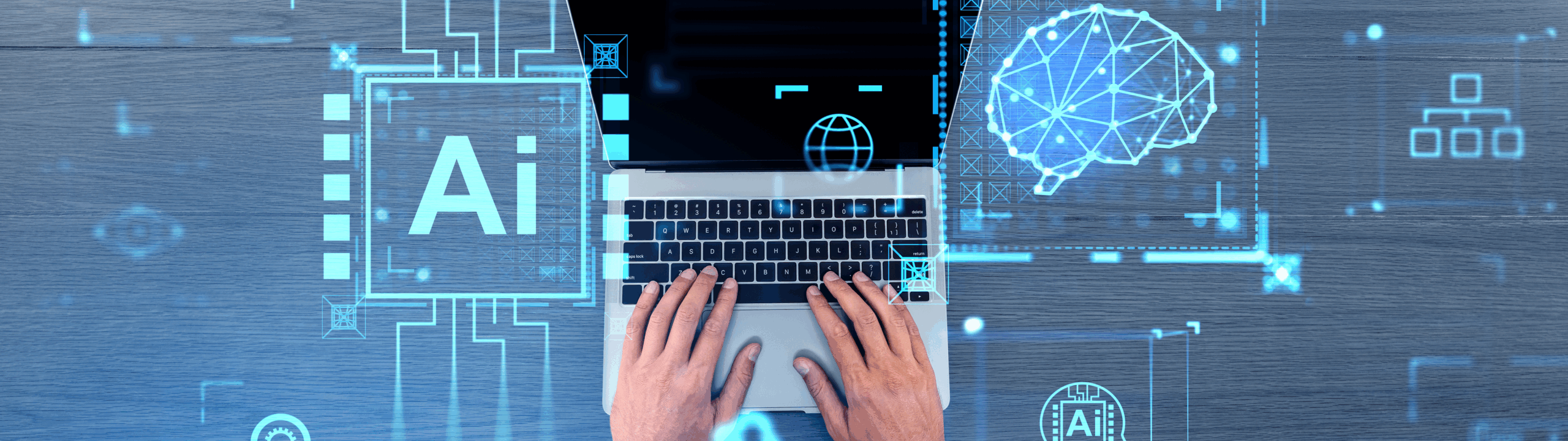 Mixed graphics indicating artificial intelligence.